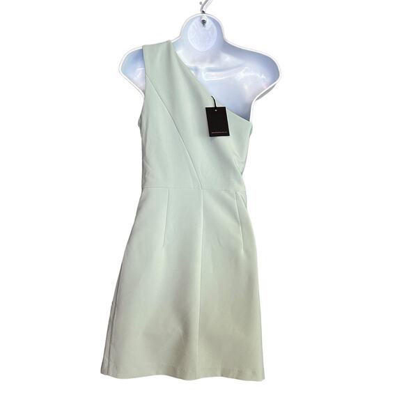 Michael Costello Ava One Shoulder Mini Dress SMALL Ice Blue Bodycon Cocktail NEW - Picture 6 of 10